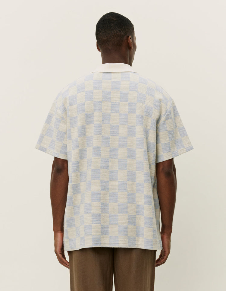 Les deux branson jersey jacquard polo ivory