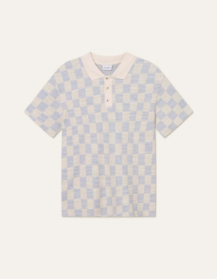 Les deux branson jersey jacquard polo ivory