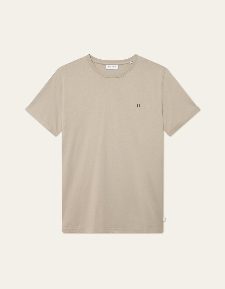 Les deux norregaard contrast t-shirt dark sand