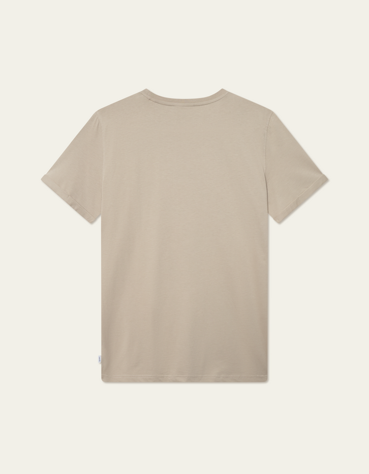 Les deux norregaard contrast t-shirt dark sand