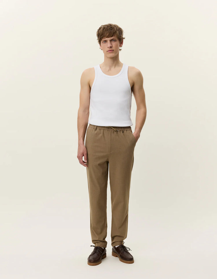 Les deux como tapered textured pants caribou brown