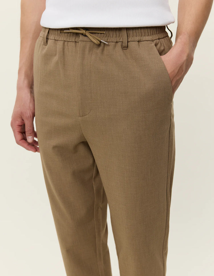 Les deux como tapered textured pants caribou brown