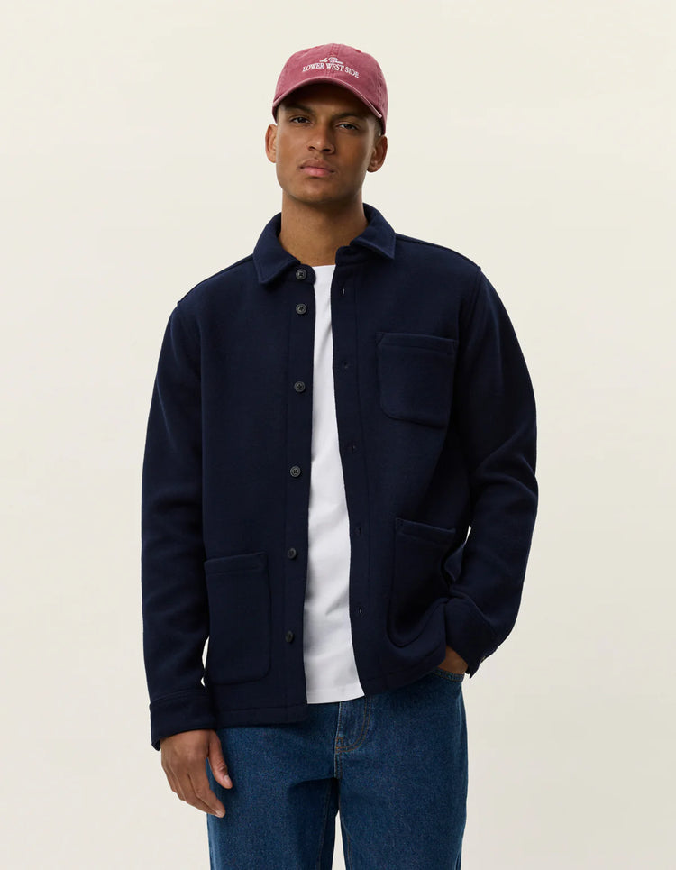 Les deux jason solid wool overshirt