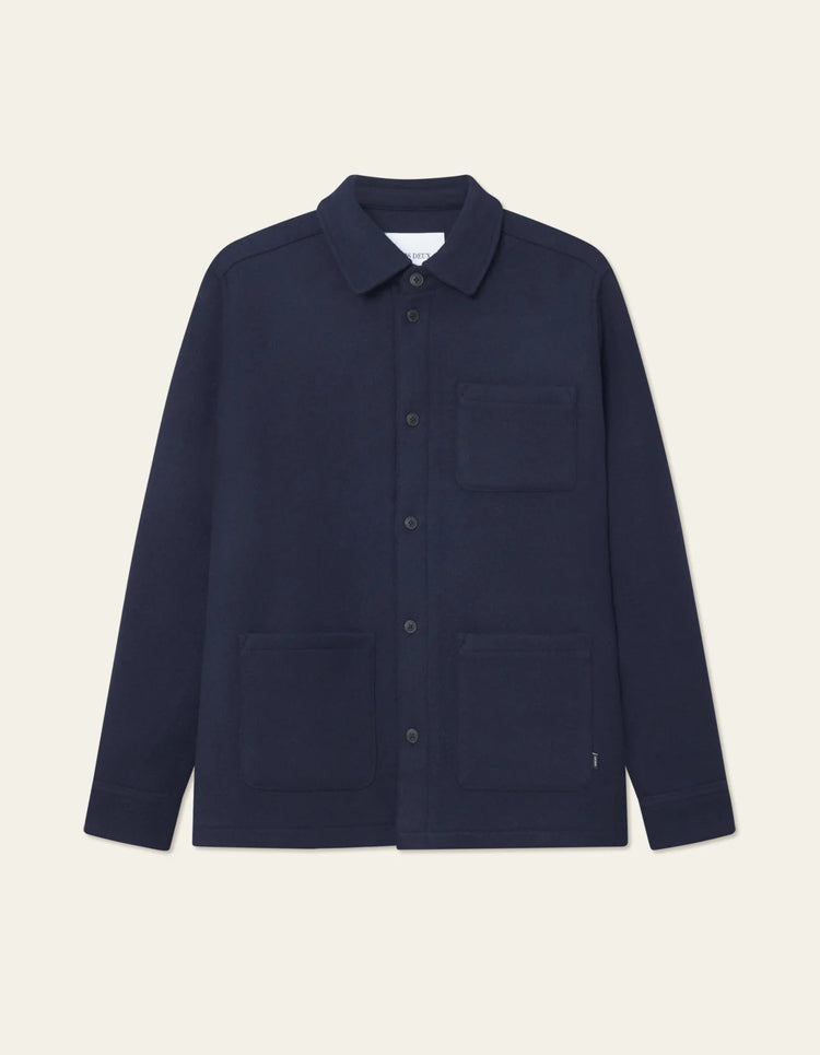 Les deux jason solid wool overshirt