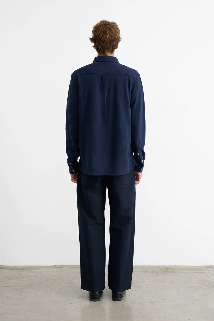 Edmmond crisp shirt plain navy