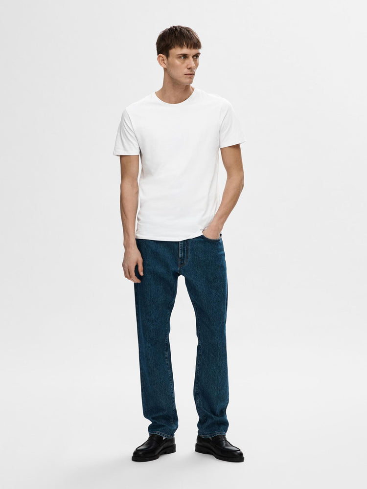 Selectedhomme slhnewpima ss o-neck tee bright white