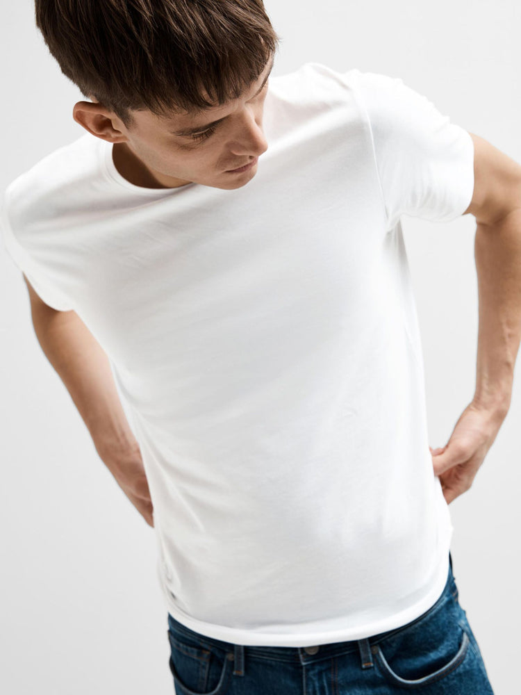 Selectedhomme slhnewpima ss o-neck tee bright white