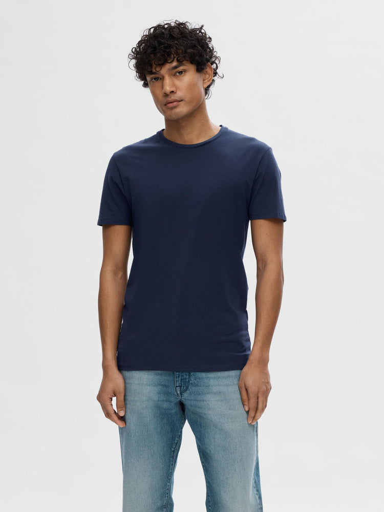 Selectedhomme slhnewpima ss o-neck tee navy blazer