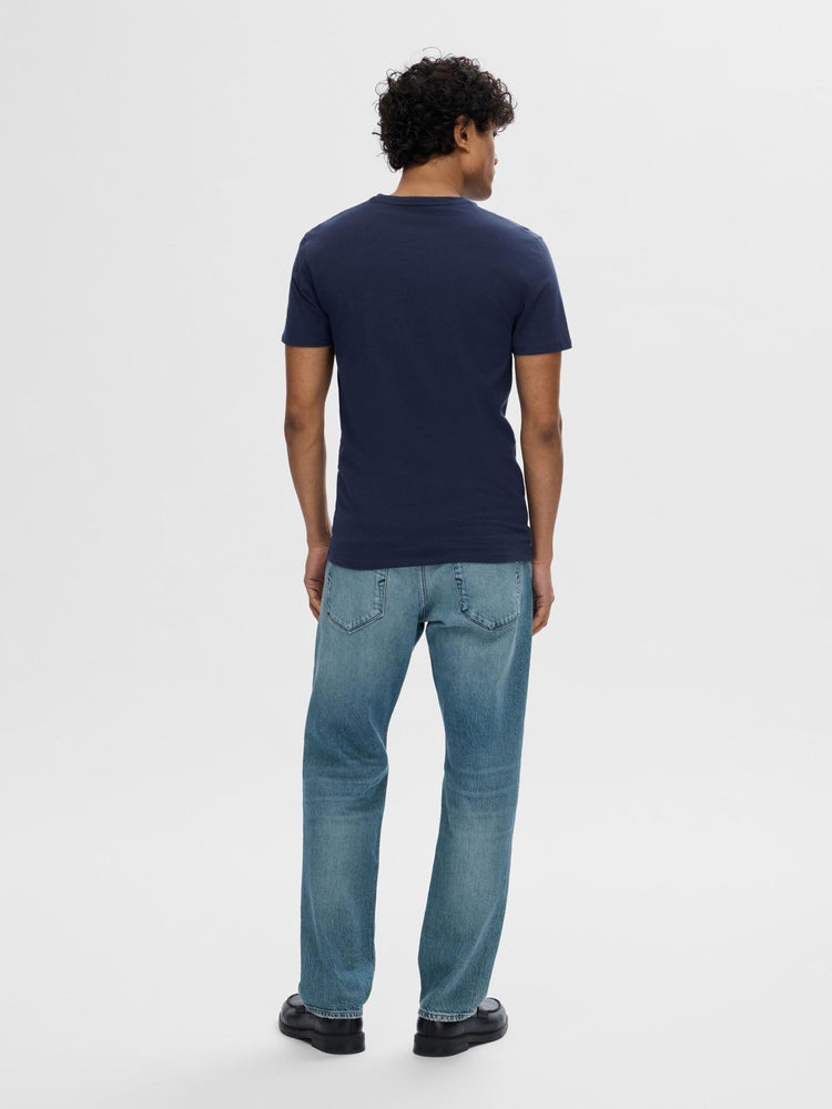 Selectedhomme slhnewpima ss o-neck tee navy blazer