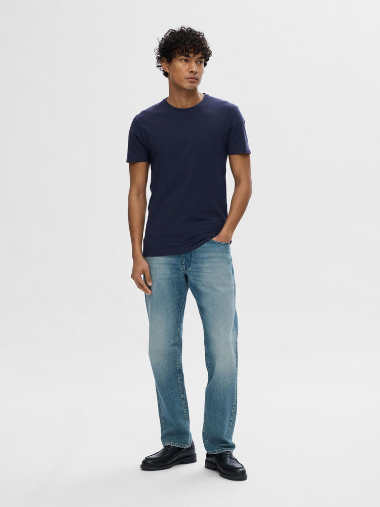 Selectedhomme slhnewpima ss o-neck tee navy blazer