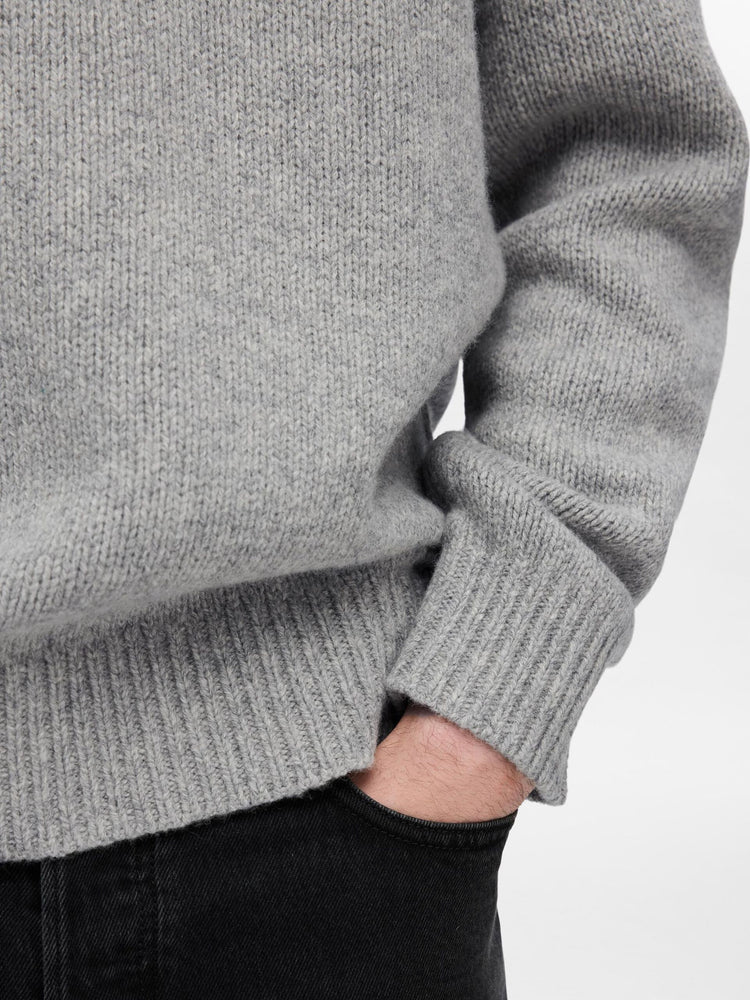 Selectedhomme slhcody knit relaxed crew neck noos light grey melange