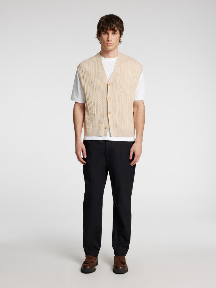 Selectedhomme slhelis knit relaxed cable oatmeal