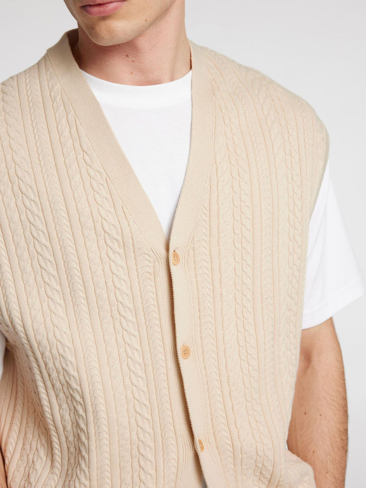 Selectedhomme slhelis knit relaxed cable oatmeal