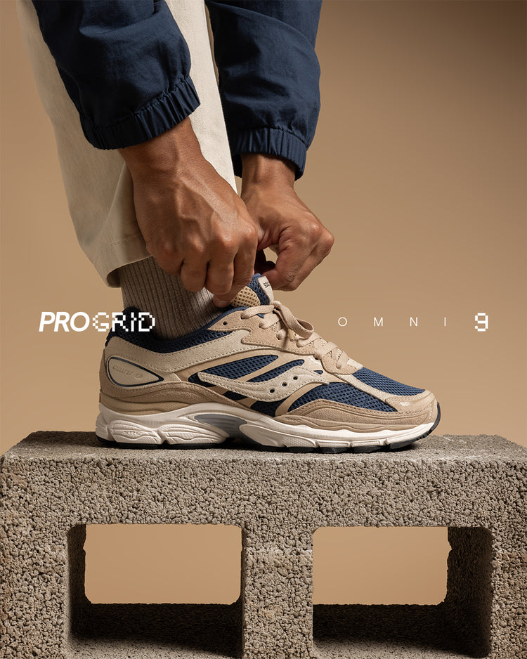 Saucony progrid omni 9 beige blue (web only)