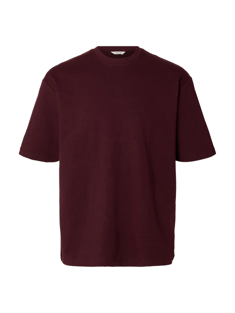 Selectedhomme slhlooseoscar ss o-neck tee noos winetasting