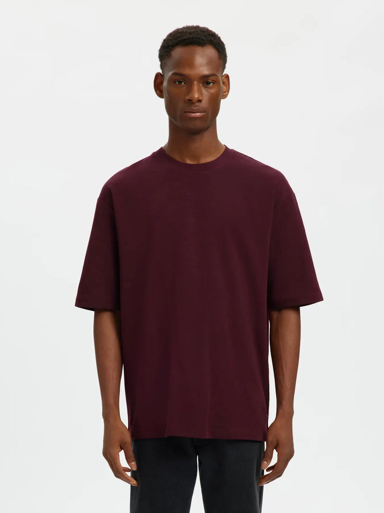 Selectedhomme slhlooseoscar ss o-neck tee noos winetasting