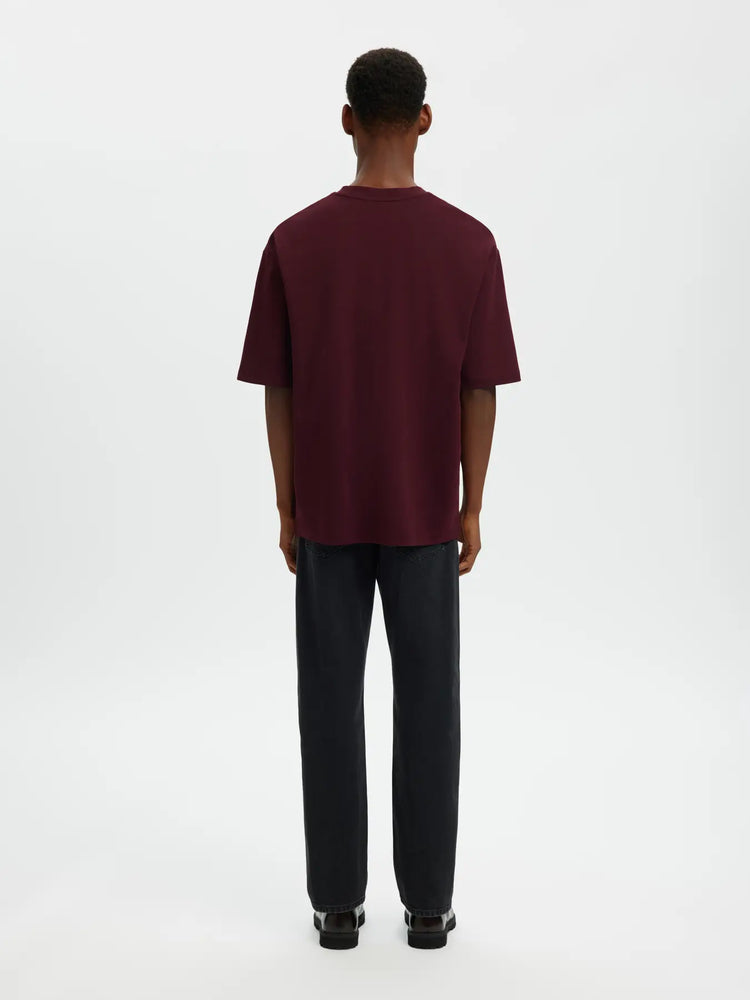 Selectedhomme slhlooseoscar ss o-neck tee noos winetasting
