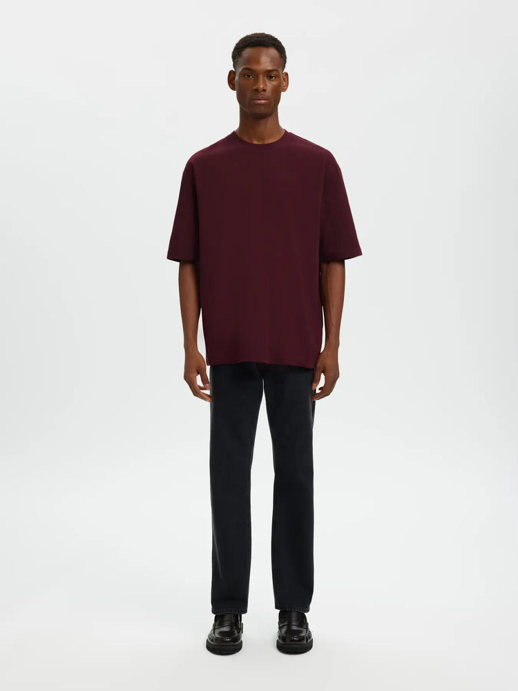 Selectedhomme slhlooseoscar ss o-neck tee noos winetasting