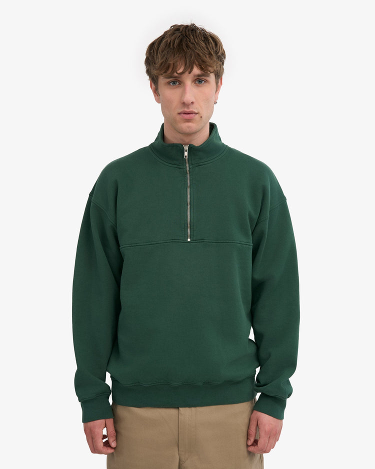 Colorful standard organic quarter zip sweat cs1014 emerald green