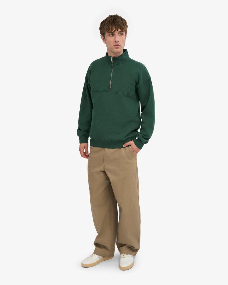 Colorful standard organic quarter zip sweat cs1014 emerald green