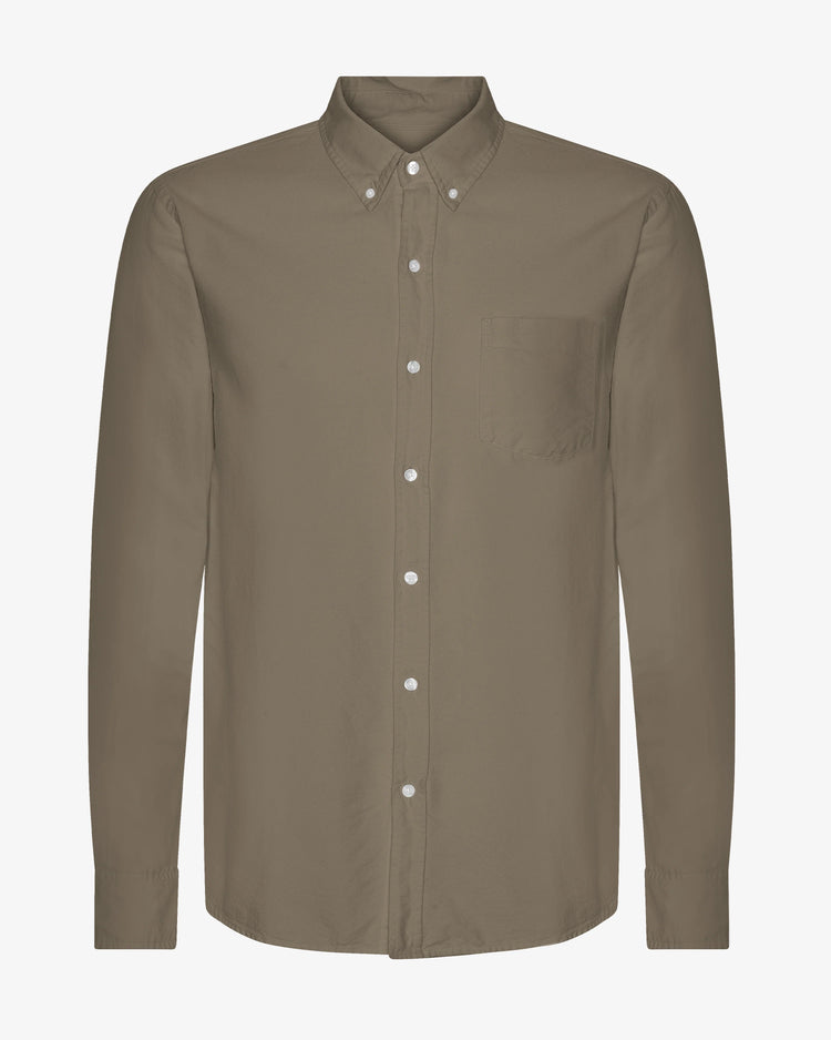 Colorful standard organic button down shirt cs4002 dusty olive