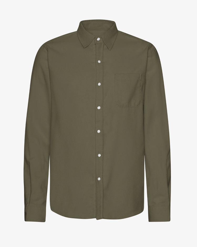 Colorful standard organic flannel shirt dusty olive