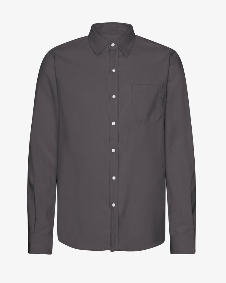 Colorful standard organic flannel shirt lava grey