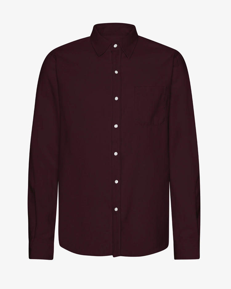 Colorful standard organic flannel shirt oxblood red