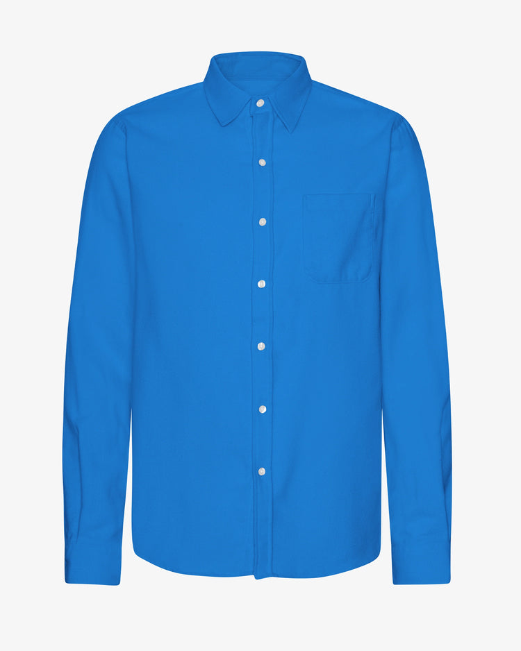 Colorful standard organic flannel shirt pacific blue