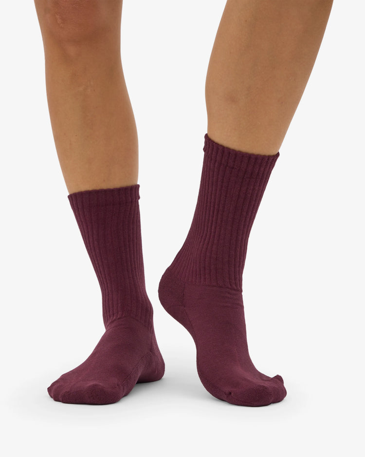 Colorful standard organic active socks oxblood red