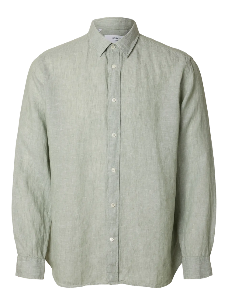 Selectedhomme slhregkylian mix shirt iceberg green mixed