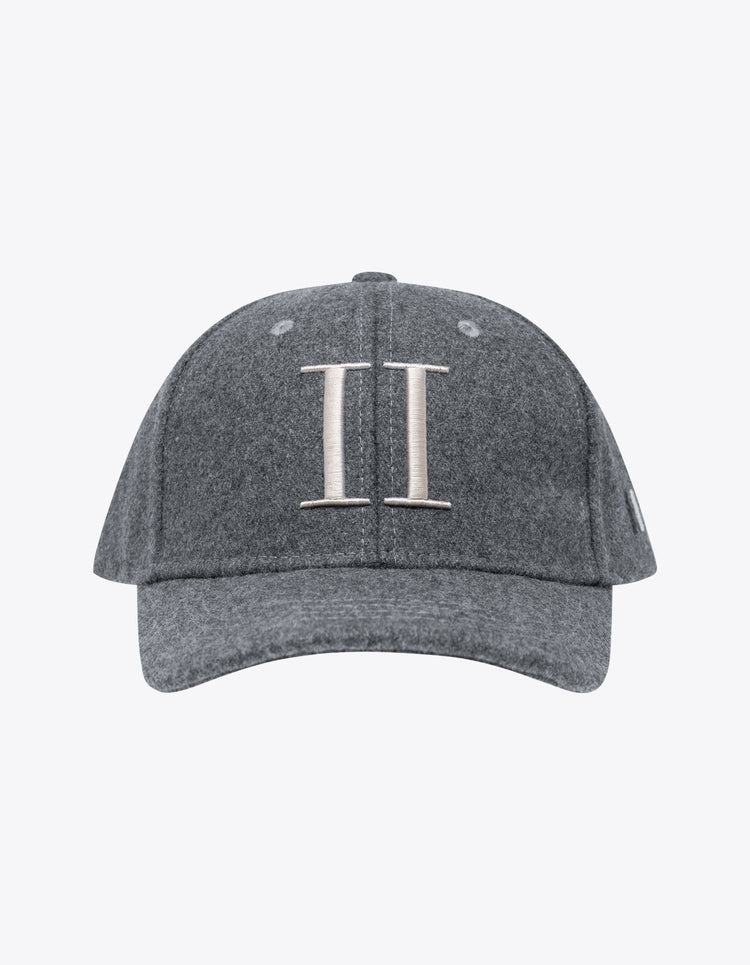 Les deux encore wool baseball cap charcoal melange ivory