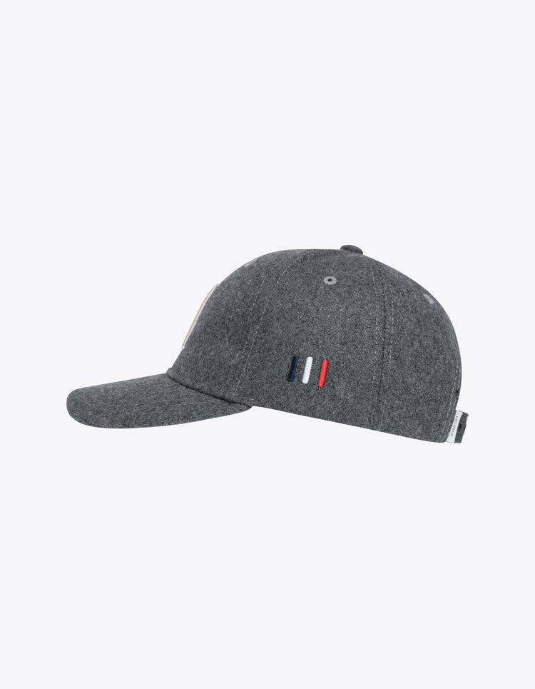 Les deux encore wool baseball cap charcoal melange ivory
