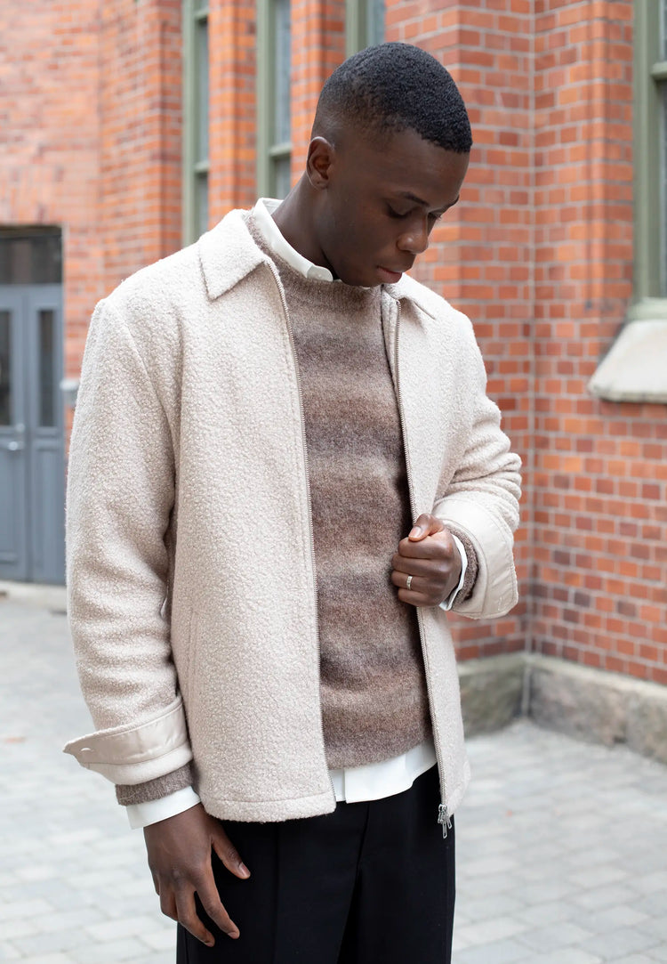 Ciszere fred boucle overshirt moonlight beige