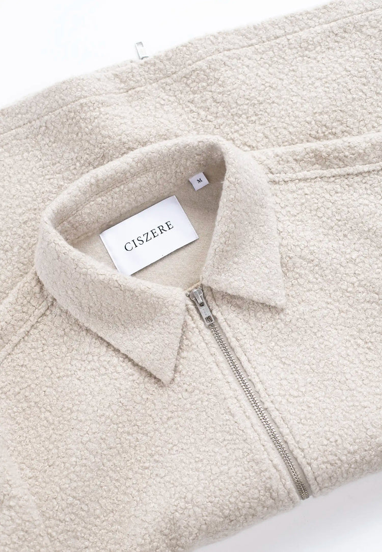 Ciszere fred boucle overshirt moonlight beige