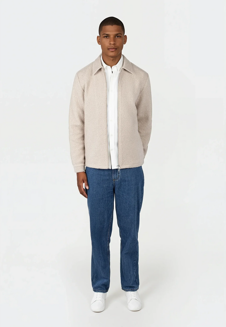 Ciszere fred boucle overshirt moonlight beige