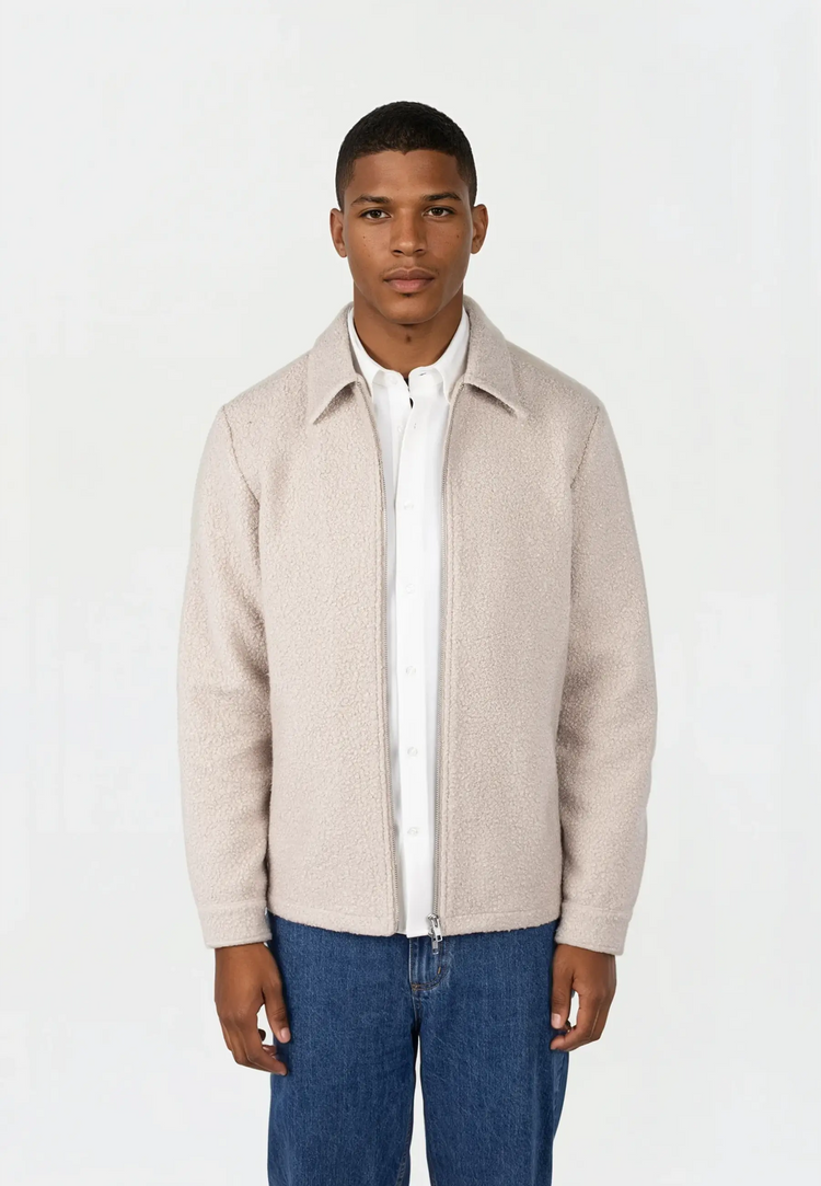 Ciszere fred boucle overshirt moonlight beige