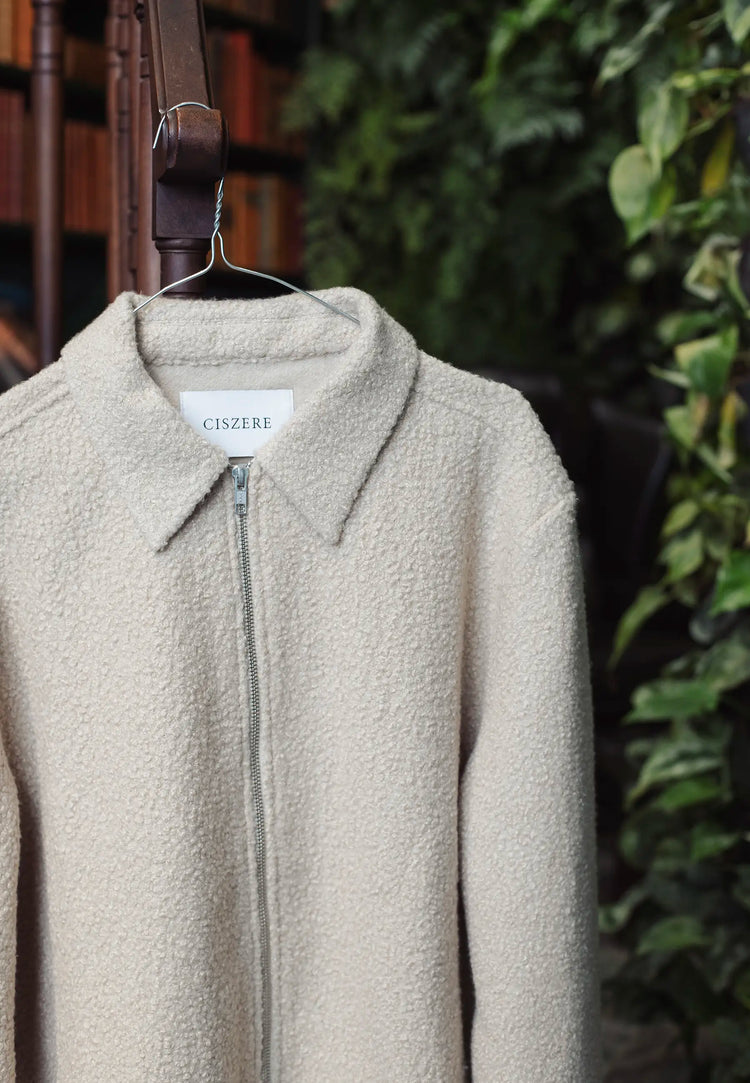 Ciszere fred boucle overshirt moonlight beige