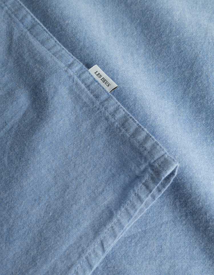 Les deux kent chambray shirt washed denim blue