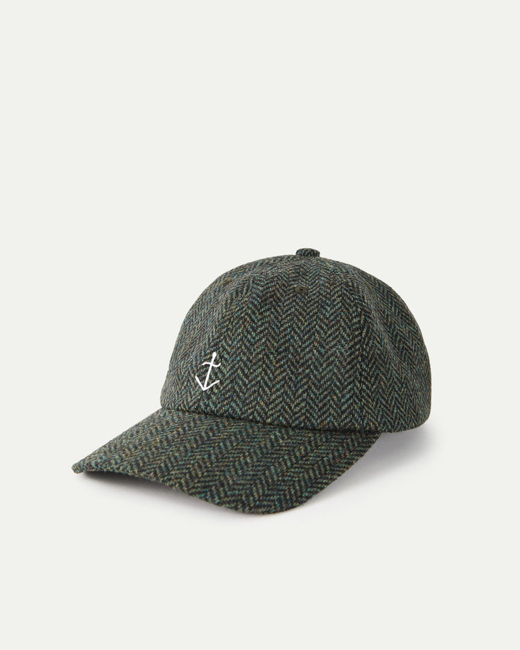 La paz santos cap black green herringbone