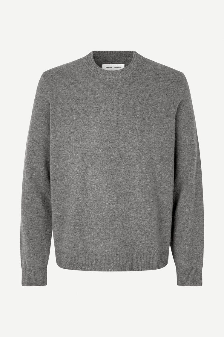 Samsoe samsoe isak knit sweater 15010 dark grey mel.