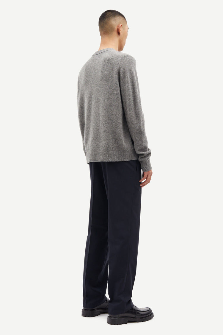 Samsoe samsoe isak knit sweater 15010 dark grey mel.