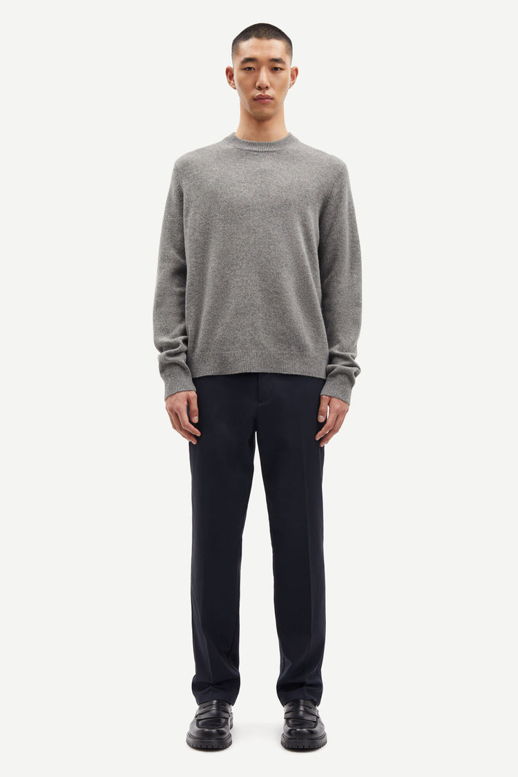 Samsoe samsoe isak knit sweater 15010 dark grey mel.
