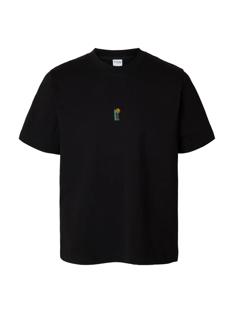 Selectedhomme slhpete license ss o-neck tee black computers