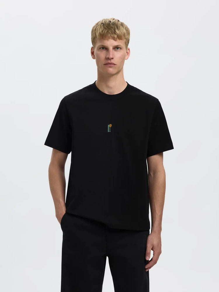 Selectedhomme slhpete license ss o-neck tee black computers