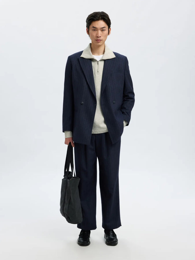 Selectedhomme slhrelaxaron half zip sweat light grey melange