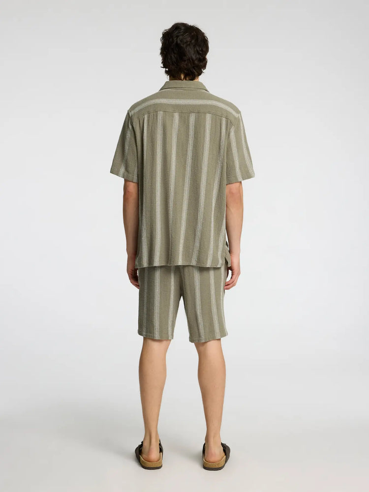 Selectedhomme slhrelax-sal shirt resort vetiver wide stripe