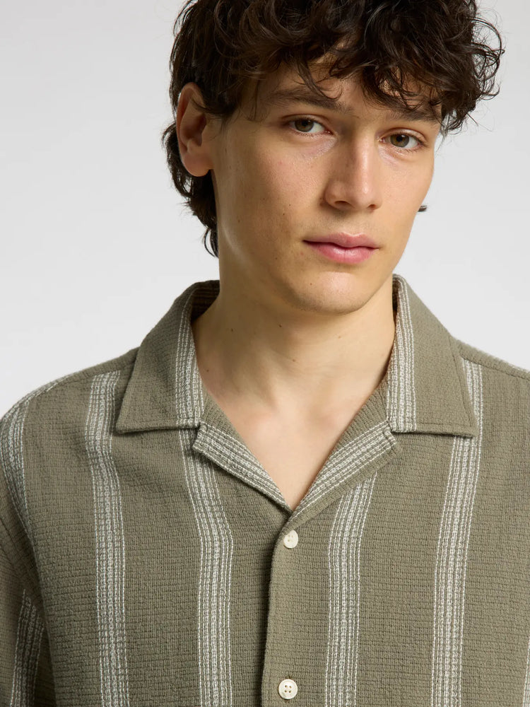 Selectedhomme slhrelax-sal shirt resort vetiver wide stripe