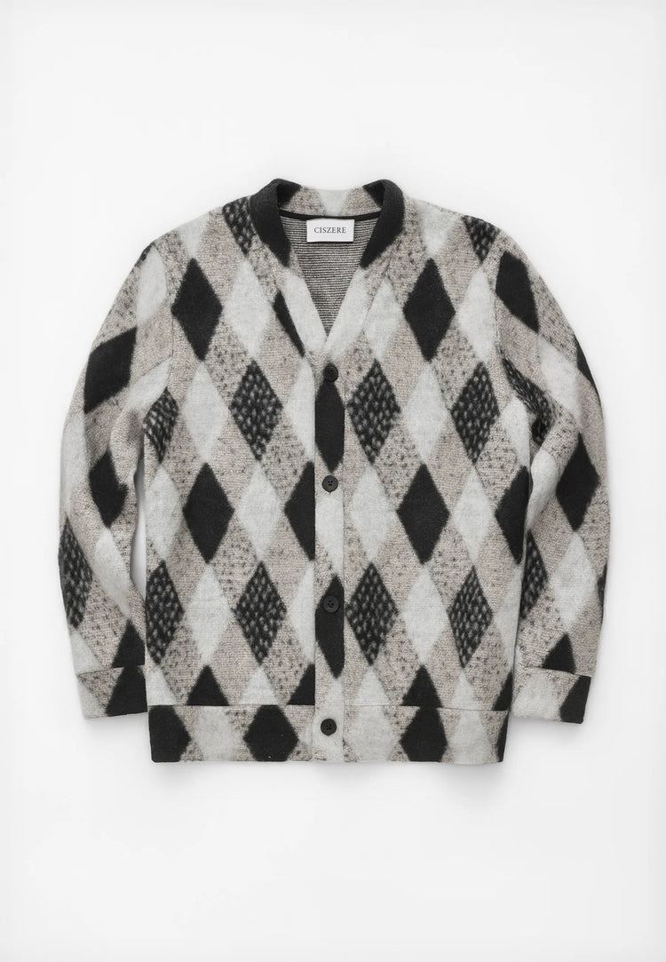 Ciszere parker knitted cardigan checked