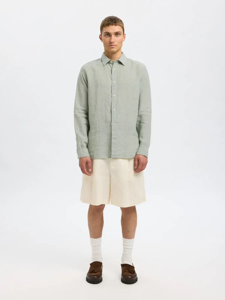 Selectedhomme slhregkylian mix shirt iceberg green mixed